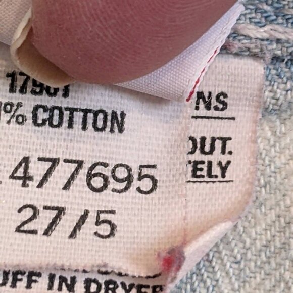 Vintage 90's Rocky Mountain Bareback Jeans white wash Pinstripe 27x34 - Picture 5 of 12